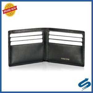 Slim Bifold Wallet with 6 Card Slots, Italian Calfskin Leather